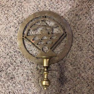 Brass Wall Candle Holder Used Some Wear